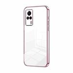 For vivo S9e Transparent Plating Fine Hole Phone Case(Pink)