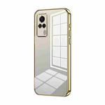 For vivo S9e Transparent Plating Fine Hole Phone Case(Gold)