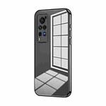 For vivo X60 Pro Transparent Plating Fine Hole Phone Case(Black)
