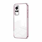 For vivo X60 Transparent Plating Fine Hole Phone Case(Pink)