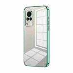 For vivo X60 Curved Screen Transparent Plating Fine Hole Phone Case(Green)