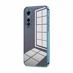 For vivo S7e / Y73s Transparent Plating Fine Hole Phone Case(Blue)