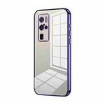 For vivo X50 Pro+ Transparent Plating Fine Hole Phone Case(Purple)