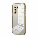 For vivo X30 Pro Transparent Plating Fine Hole Phone Case(Gold)