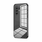 For vivo X30 Pro Transparent Plating Fine Hole Phone Case(Black)