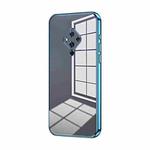 For vivo S5 Transparent Plating Fine Hole Phone Case(Blue)