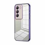 For vivo V30 SE Transparent Plating Fine Hole Phone Case(Purple)