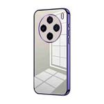 For vivo X100s Transparent Plating Fine Hole Phone Case(Purple)