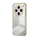 For vivo X100s Transparent Plating Fine Hole Phone Case(Gold)