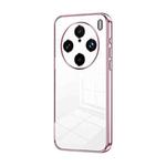 For vivo X100s Pro Transparent Plating Fine Hole Phone Case(Pink)