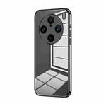 For vivo X100s Pro Transparent Plating Fine Hole Phone Case(Black)