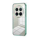 For vivo X100 Ultra Transparent Plating Fine Hole Phone Case(Green)