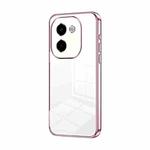 For vivo Y200 Transparent Plating Fine Hole Phone Case(Pink)