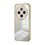 For vivo Y300 Pro Transparent Plating Fine Hole Phone Case(Gold)