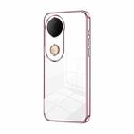 For vivo S20 Transparent Plating Fine Hole Phone Case(Pink)