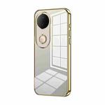 For vivo S20 Transparent Plating Fine Hole Phone Case(Gold)