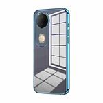 For vivo S20 Transparent Plating Fine Hole Phone Case(Blue)