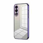 For Meizu 20 Transparent Plating Fine Hole Phone Case(Purple)