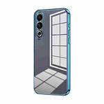 For Meizu 20 Transparent Plating Fine Hole Phone Case(Blue)