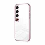 For Meizu 21 Pro Transparent Plating Fine Hole Phone Case(Pink)