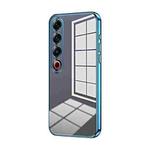 For Meizu 21 Pro Transparent Plating Fine Hole Phone Case(Blue)