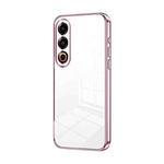 For Meizu 21 Transparent Plating Fine Hole Phone Case(Pink)