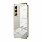 For Meizu 21 Transparent Plating Fine Hole Phone Case(Gold)