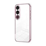For Meizu 21 Note Transparent Plating Fine Hole Phone Case(Pink)