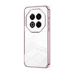 For Meizu Note 16 Transparent Plating Fine Hole Phone Case(Pink)