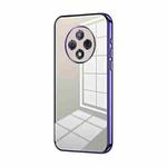 For U-Magic Enjoy 50 Plus Transparent Plating Fine Hole Phone Case(Purple)