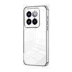 For Xiaomi 14 Pro Transparent Plating Fine Hole Phone Case(Silver)