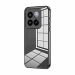 For Xiaomi 14 Pro Transparent Plating Fine Hole Phone Case(Black)