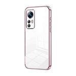For Xiaomi 12S Transparent Plating Fine Hole Phone Case(Pink)