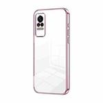 For Xiaomi Civi / Civi 1S Transparent Plating Fine Hole Phone Case(Pink)