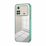 For Xiaomi Poco M4 Pro Transparent Plating Fine Hole Phone Case(Green)