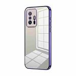 For Xiaomi 11T / 11T Pro Transparent Plating Fine Hole Phone Case(Purple)