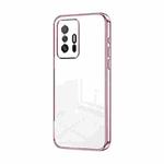 For Xiaomi 11T / 11T Pro Transparent Plating Fine Hole Phone Case(Pink)