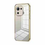 For Xiaomi Mi 11 Pro Transparent Plating Fine Hole Phone Case(Gold)