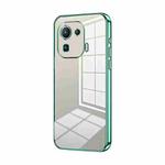 For Xiaomi Mi 11 Pro Transparent Plating Fine Hole Phone Case(Green)