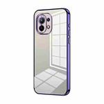 For Xiaomi Mi 11 Transparent Plating Fine Hole Phone Case(Purple)