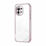 For Xiaomi Mi 11 Transparent Plating Fine Hole Phone Case(Pink)