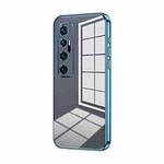 For Xiaomi Mi 10 Ultra Transparent Plating Fine Hole Phone Case(Blue)
