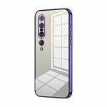 For Xiaomi Mi 10 Pro 5G Transparent Plating Fine Hole Phone Case(Purple)