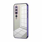 For Xiaomi Mi 10 5G Transparent Plating Fine Hole Phone Case(Purple)