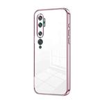 For Xiaomi Mi CC9 Pro / Mi Note 10 Transparent Plating Fine Hole Phone Case(Pink)