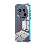 For Xiaomi 14 Ultra Transparent Plating Fine Hole Phone Case(Blue)