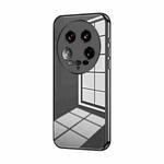 For Xiaomi 14 Ultra Transparent Plating Fine Hole Phone Case(Black)