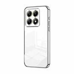 For Xiaomi 14T Transparent Plating Fine Hole Phone Case(Silver)