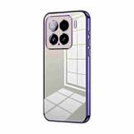 For Xiaomi 15 Transparent Plating Fine Hole Phone Case(Purple)