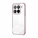For Xiaomi 15 Pro Transparent Plating Fine Hole Phone Case(Pink)